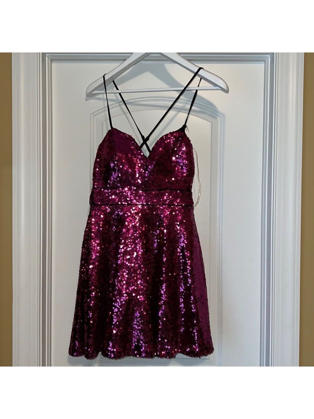 FUCHSIA SEQUIN party dress. Size 5, by CRYSTAL DOLL. NWT